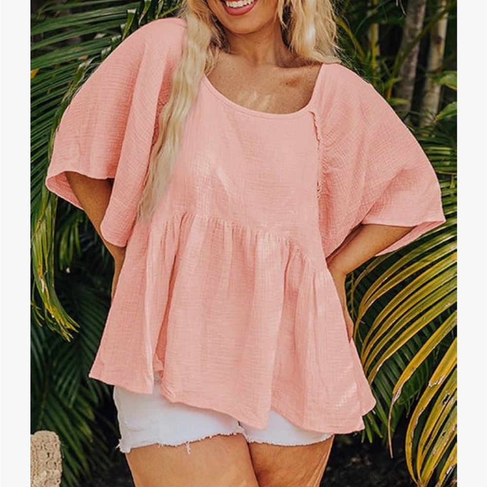 Women's Pink Flowy Top